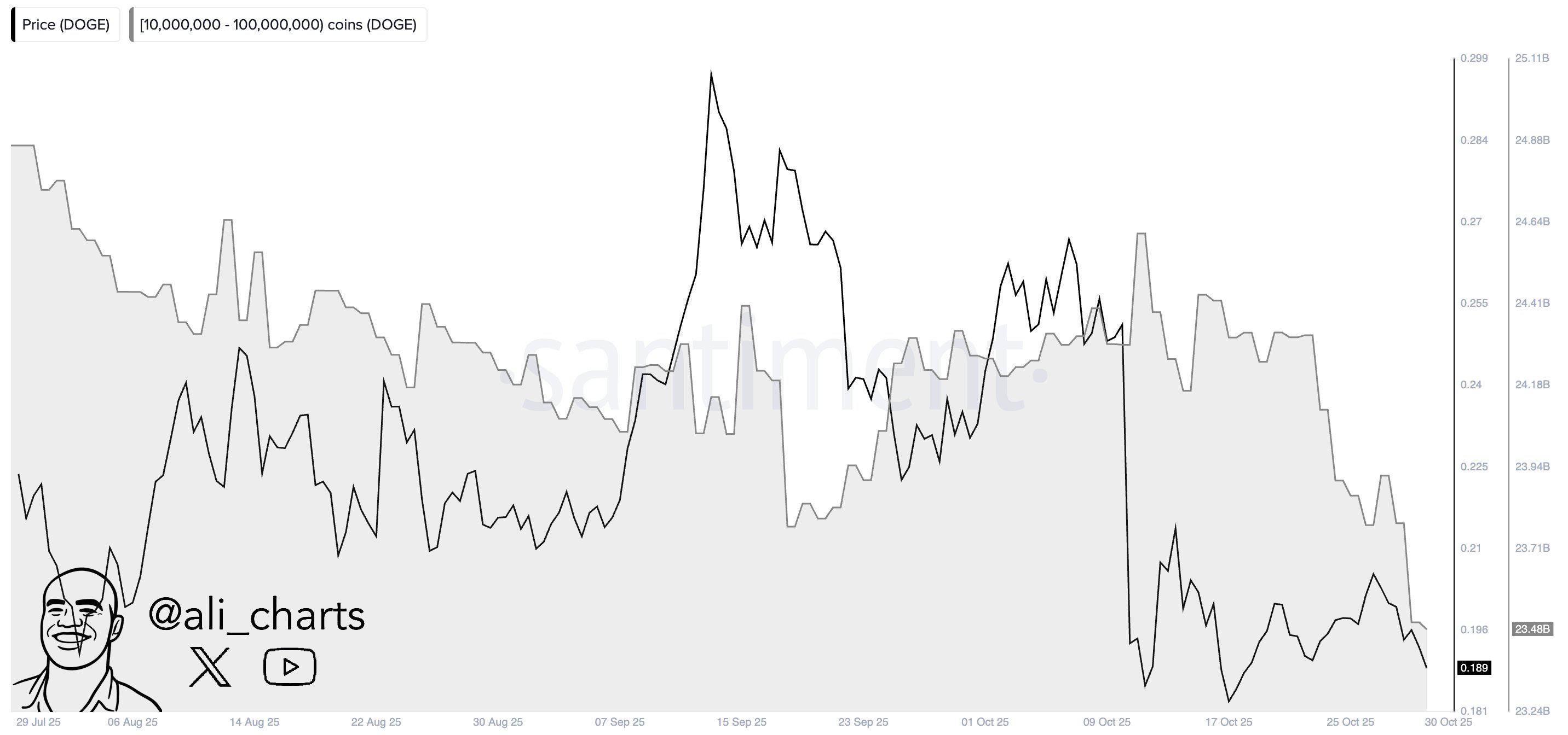 巨鲸出售 4.4 亿枚狗狗币,致使价格暴跌至 0.18 美元。